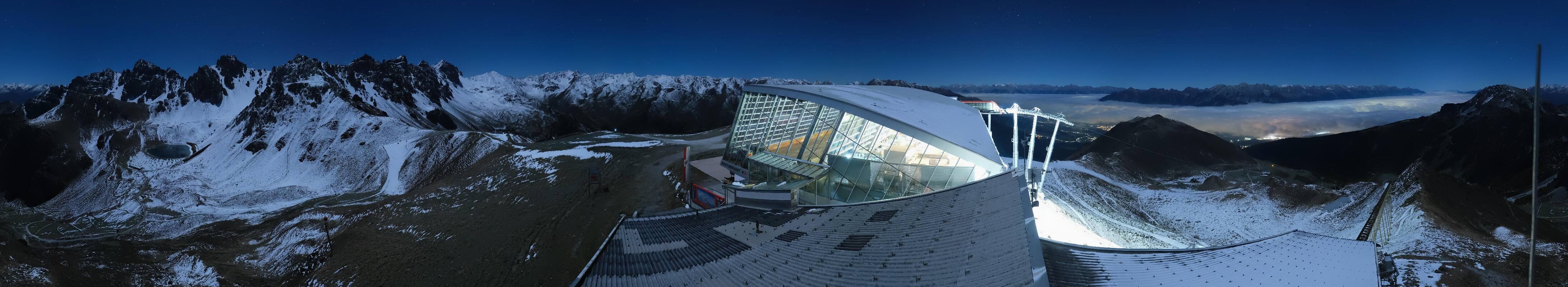 Archived image Webcam Axamer Lizum: Top station Olympia funicular