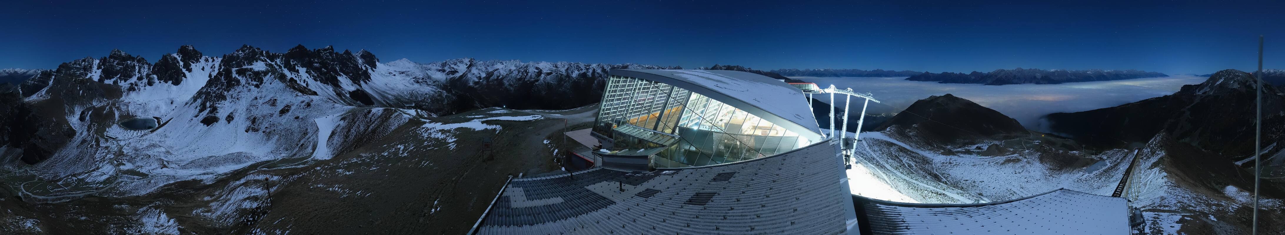 Archived image Webcam Axamer Lizum: Top station Olympia funicular