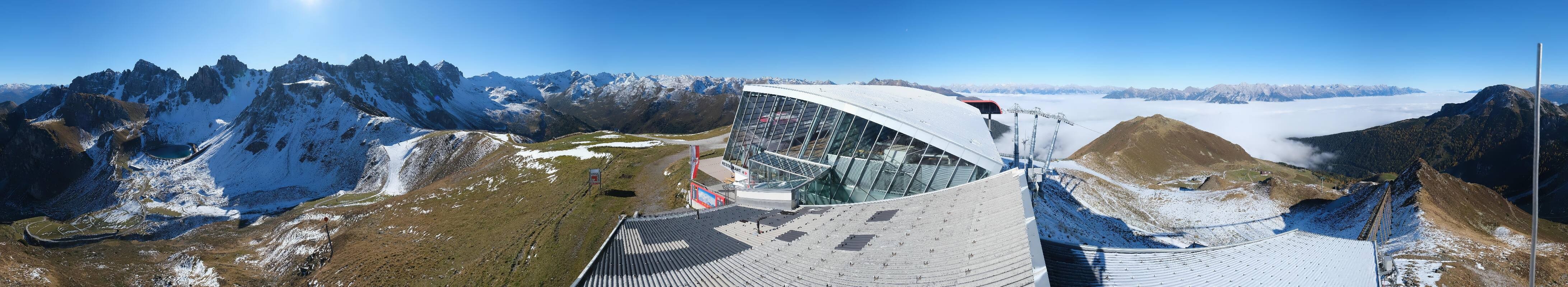 Archived image Webcam Axamer Lizum: Top station Olympia funicular
