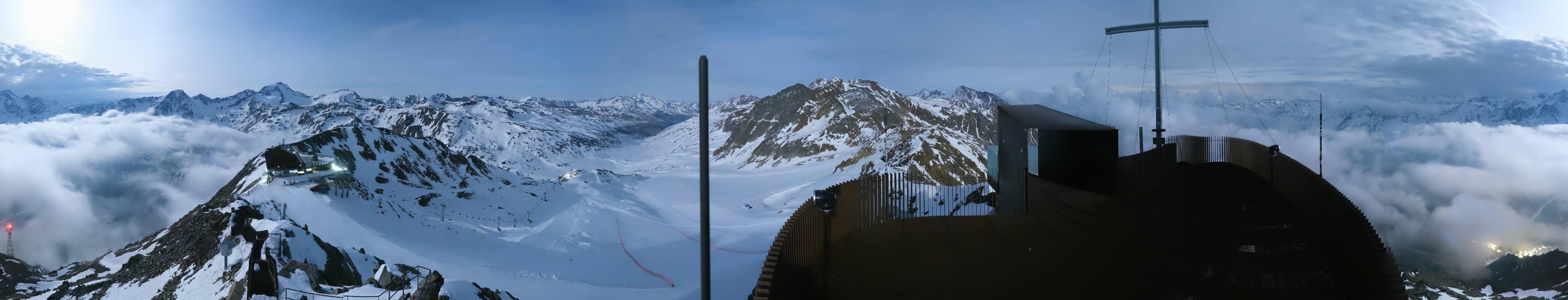 Archiv Foto Webcam Schnalstaler Gletscher - Aussichtsplattform Iceman Ötzi Peak
