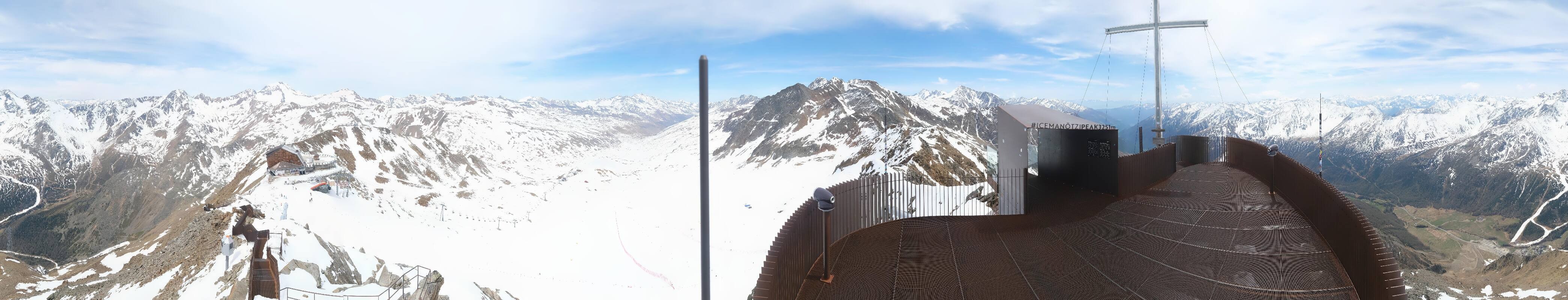 Archiv Foto Webcam Schnalstaler Gletscher - Aussichtsplattform Iceman Ötzi Peak