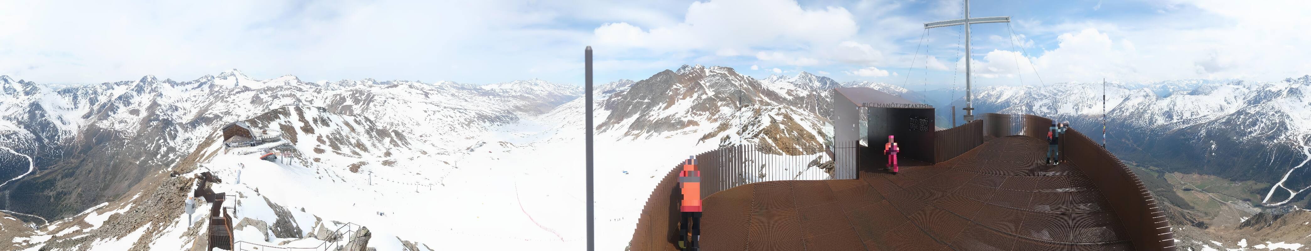 Archiv Foto Webcam Schnalstaler Gletscher - Aussichtsplattform Iceman Ötzi Peak
