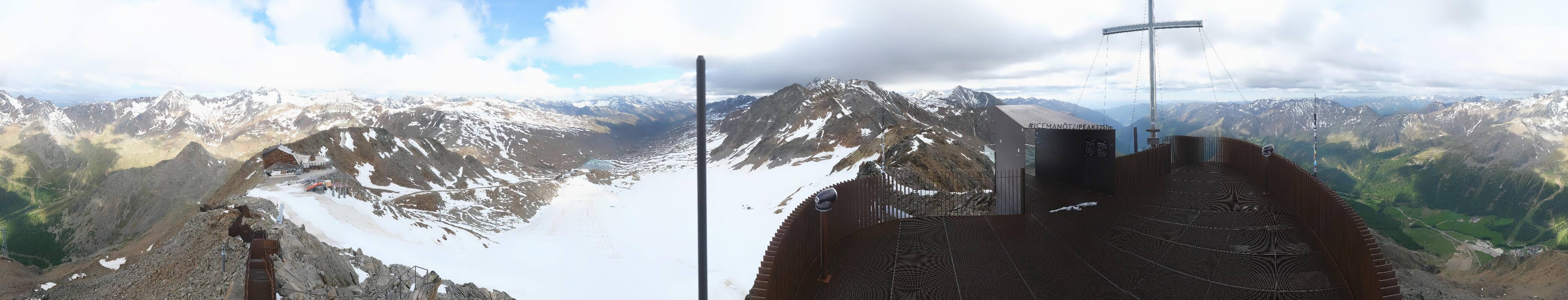 Archiv Foto Webcam Schnalstaler Gletscher - Aussichtsplattform Iceman Ötzi Peak