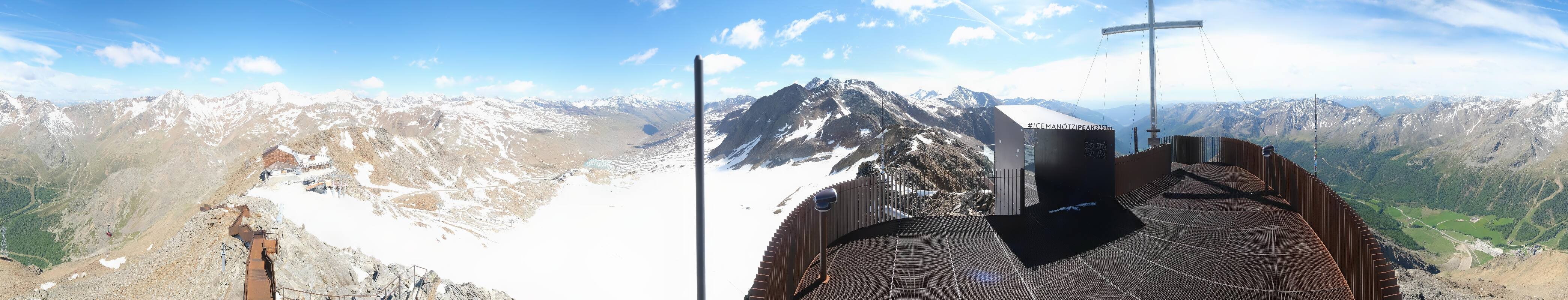 Archiv Foto Webcam Schnalstaler Gletscher - Aussichtsplattform Iceman Ötzi Peak