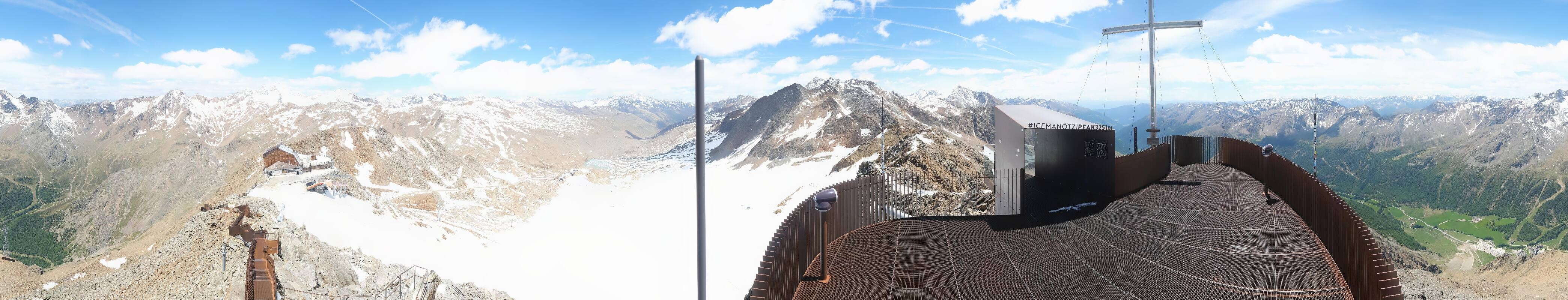Archiv Foto Webcam Schnalstaler Gletscher - Aussichtsplattform Iceman Ötzi Peak