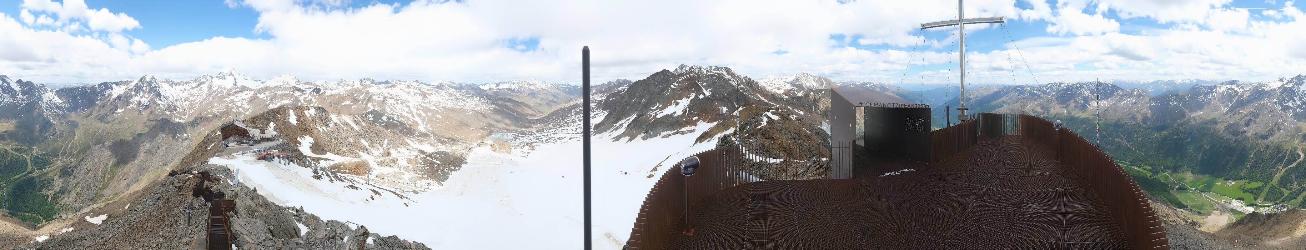 Archiv Foto Webcam Schnalstaler Gletscher - Aussichtsplattform Iceman Ötzi Peak