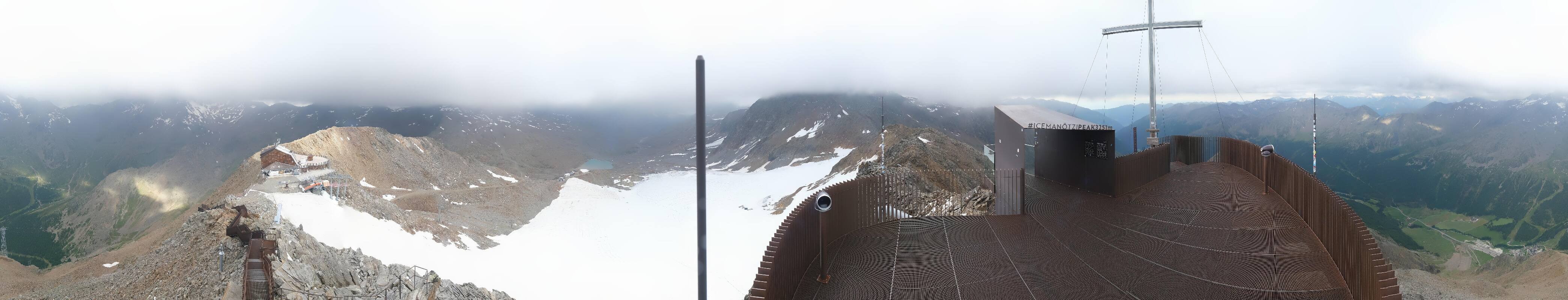 Archiv Foto Webcam Schnalstaler Gletscher - Aussichtsplattform Iceman Ötzi Peak