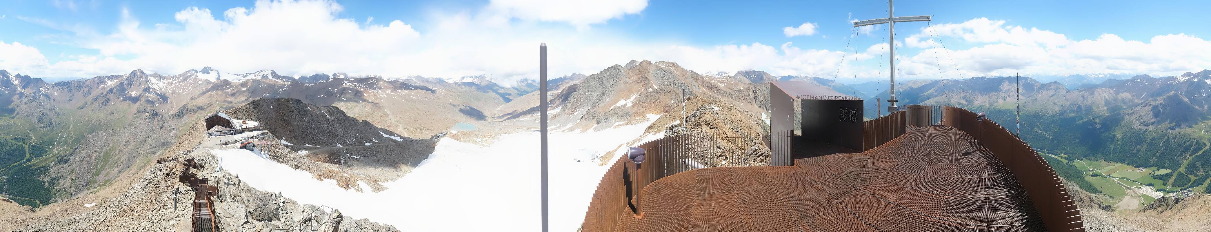 Archiv Foto Webcam Schnalstaler Gletscher - Aussichtsplattform Iceman Ötzi Peak