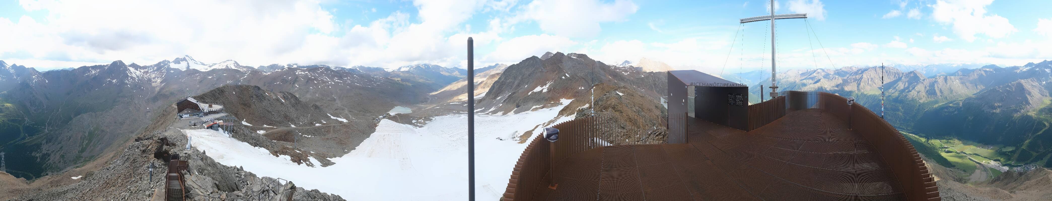 Archiv Foto Webcam Schnalstaler Gletscher - Aussichtsplattform Iceman Ötzi Peak
