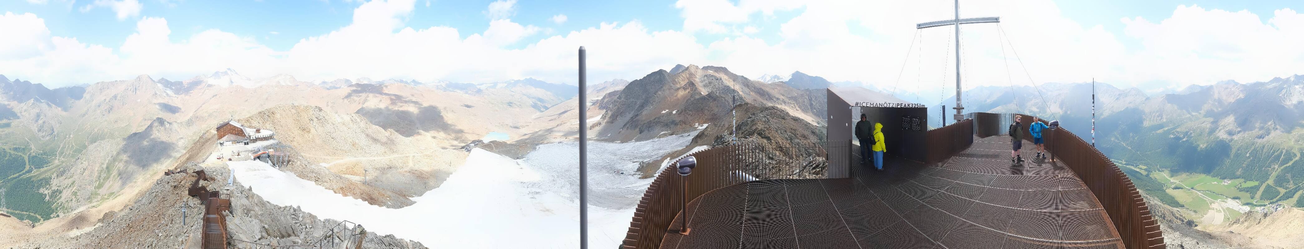 Archiv Foto Webcam Schnalstaler Gletscher - Aussichtsplattform Iceman Ötzi Peak