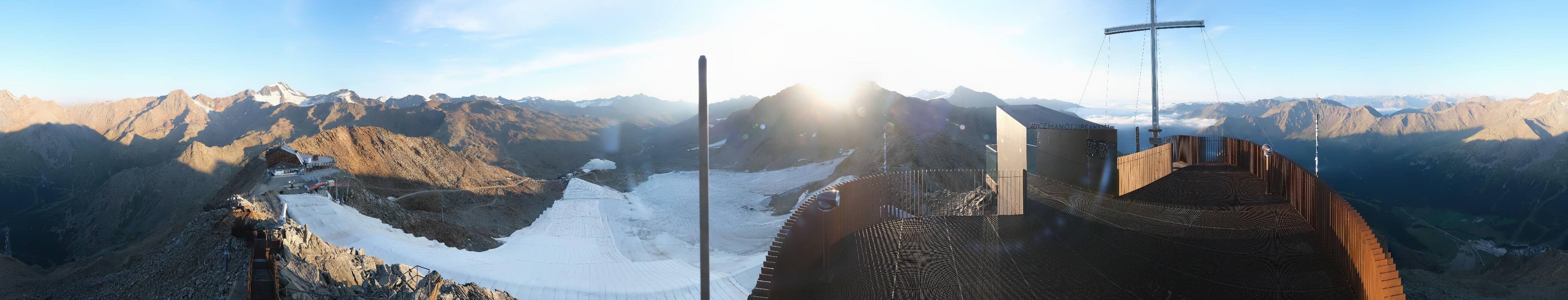 Archiv Foto Webcam Schnalstaler Gletscher - Aussichtsplattform Iceman Ötzi Peak