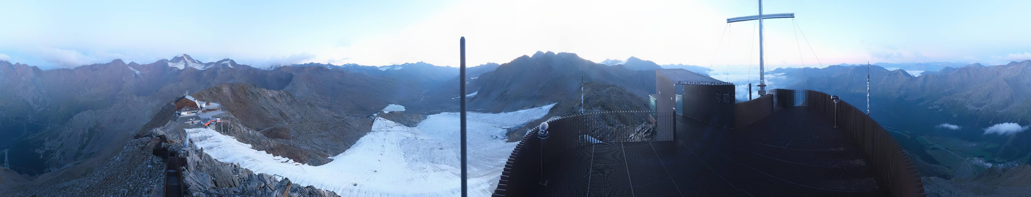 Archiv Foto Webcam Schnalstaler Gletscher - Aussichtsplattform Iceman Ötzi Peak