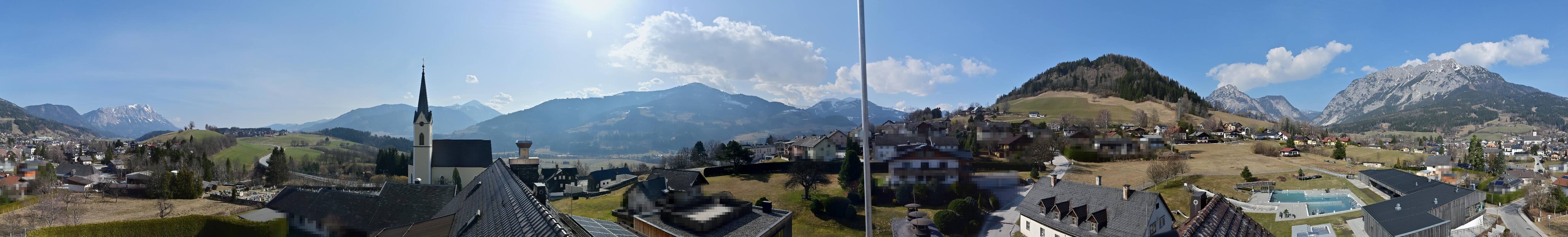 Archiv Foto Webcam Gröbming: Kirche und Panoramabad