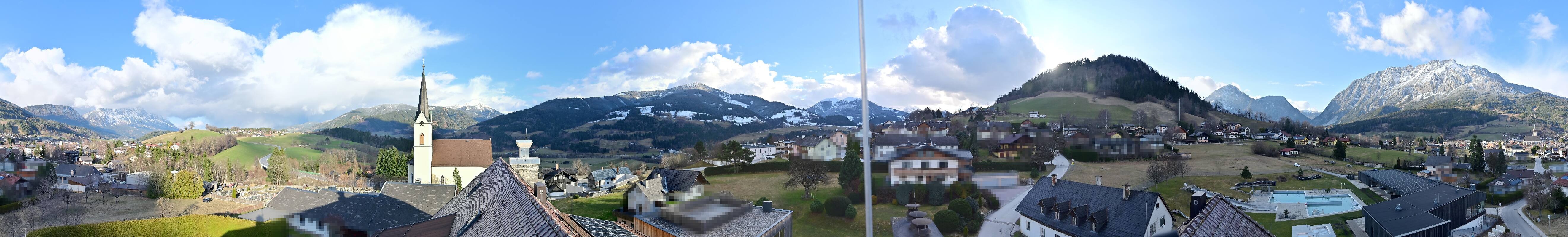 Archiv Foto Webcam Gröbming: Kirche und Panoramabad