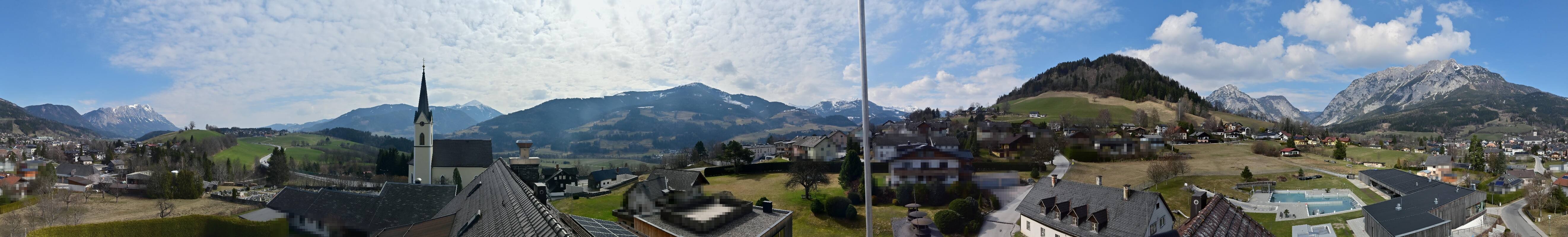 Archiv Foto Webcam Gröbming: Kirche und Panoramabad