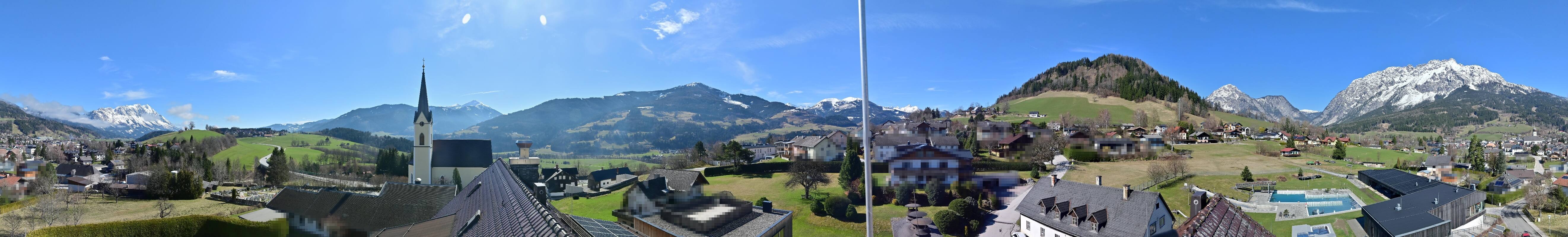 Archiv Foto Webcam Gröbming: Kirche und Panoramabad