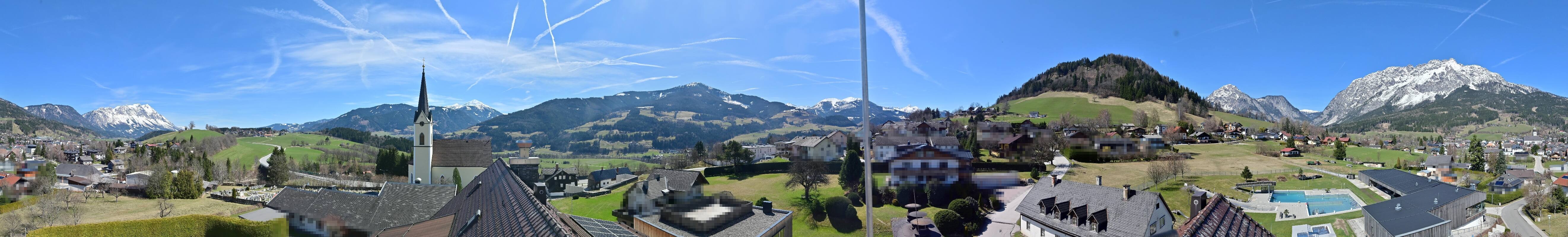 Archiv Foto Webcam Gröbming: Kirche und Panoramabad