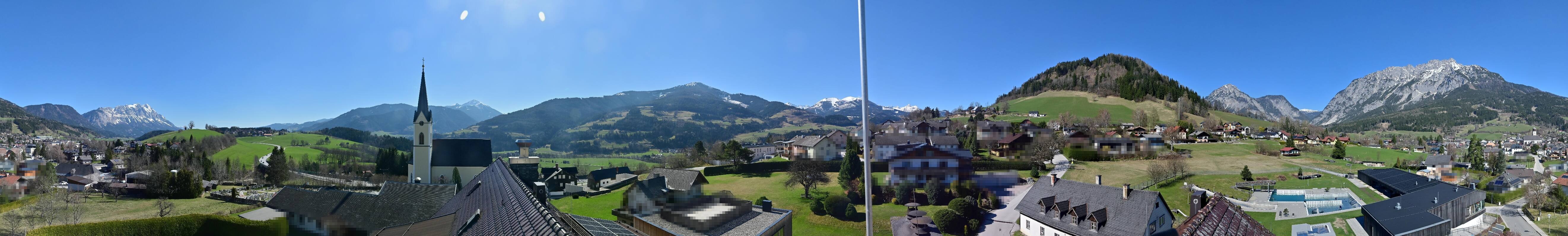 Archiv Foto Webcam Gröbming: Kirche und Panoramabad