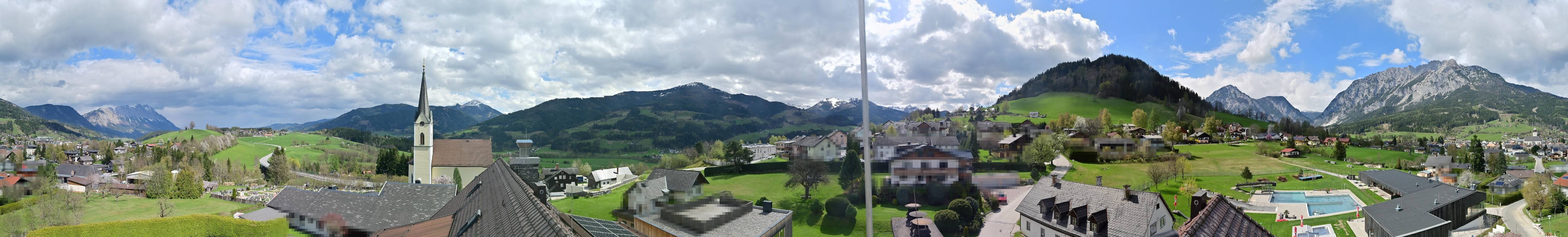 Archiv Foto Webcam Gröbming: Kirche und Panoramabad