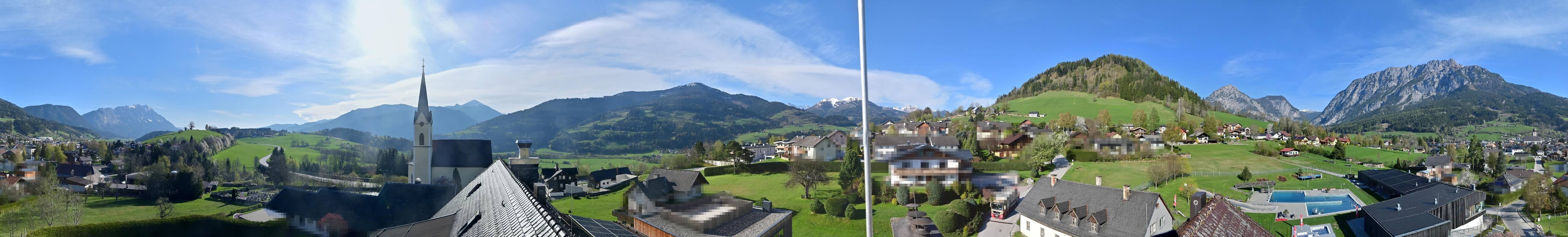 Archiv Foto Webcam Gröbming: Kirche und Panoramabad