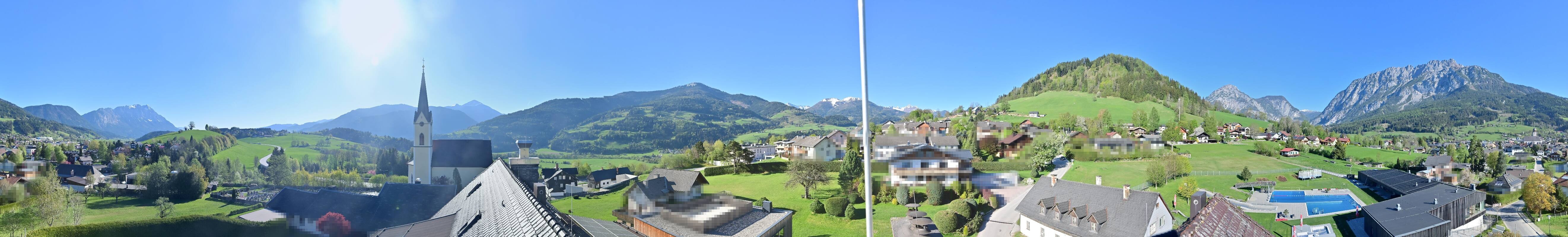 Archiv Foto Webcam Gröbming: Kirche und Panoramabad