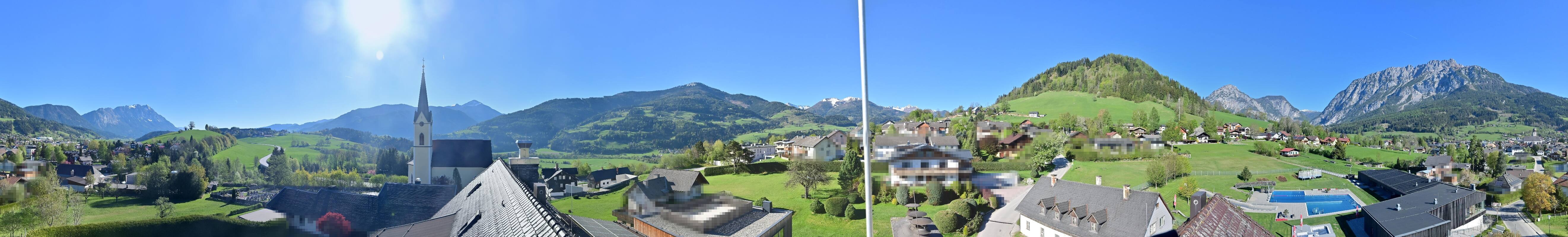 Archiv Foto Webcam Gröbming: Kirche und Panoramabad