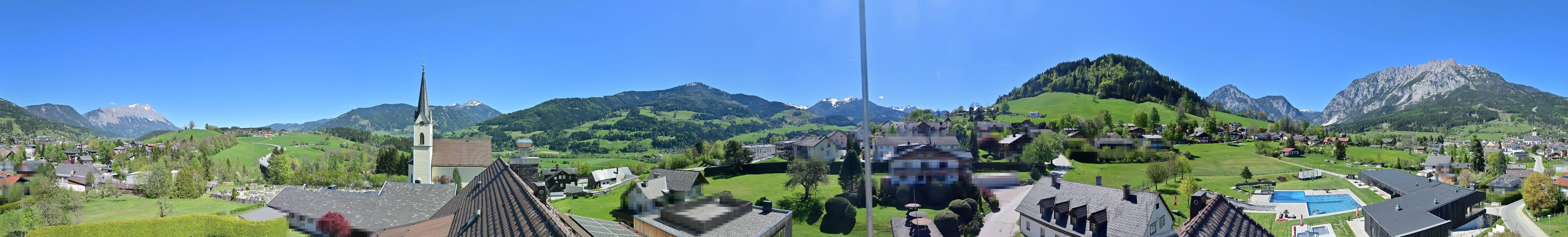 Archiv Foto Webcam Gröbming: Kirche und Panoramabad