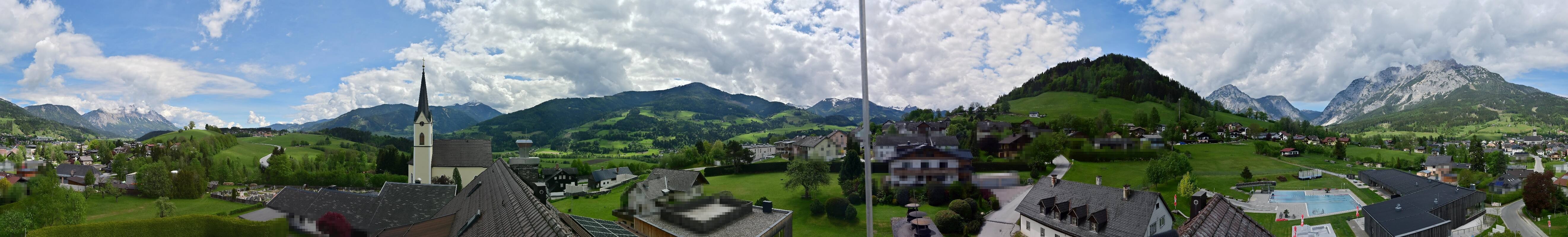 Archiv Foto Webcam Gröbming: Kirche und Panoramabad