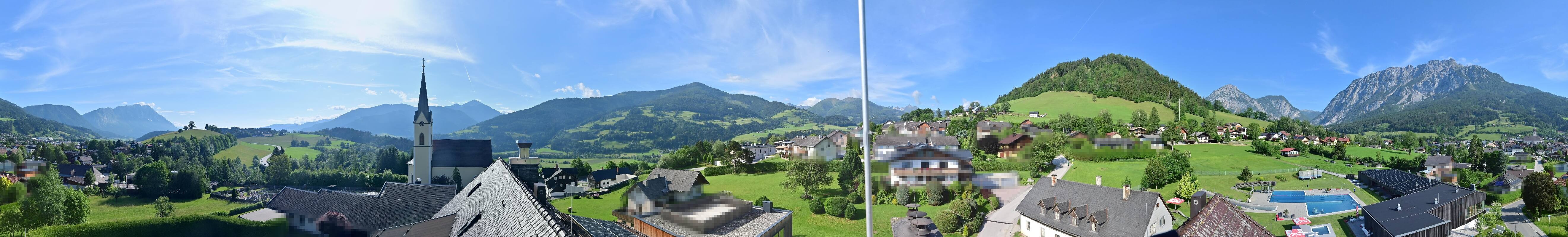 Archiv Foto Webcam Gröbming: Kirche und Panoramabad