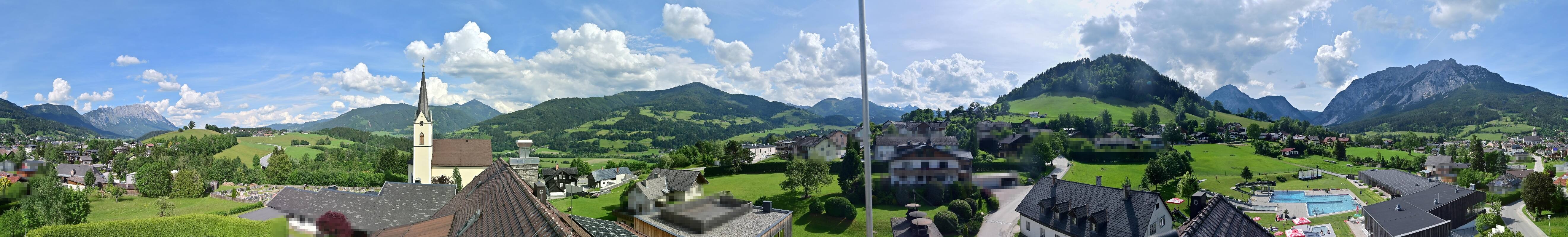 Archiv Foto Webcam Gröbming: Kirche und Panoramabad