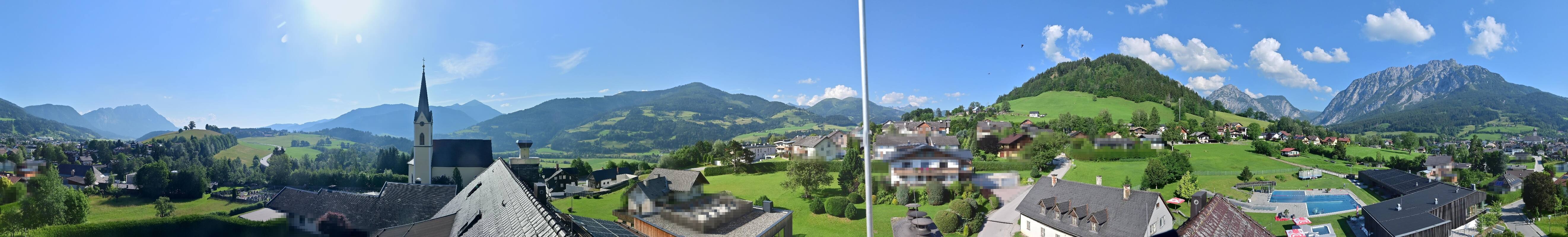 Archiv Foto Webcam Gröbming: Kirche und Panoramabad