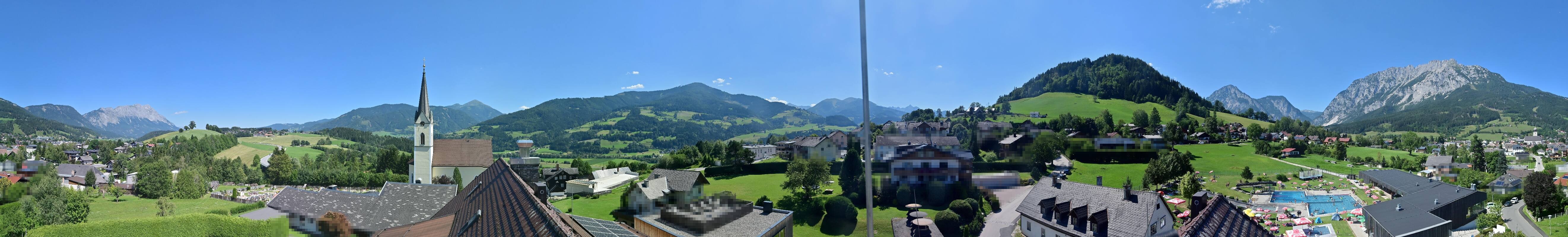Archiv Foto Webcam Gröbming: Kirche und Panoramabad