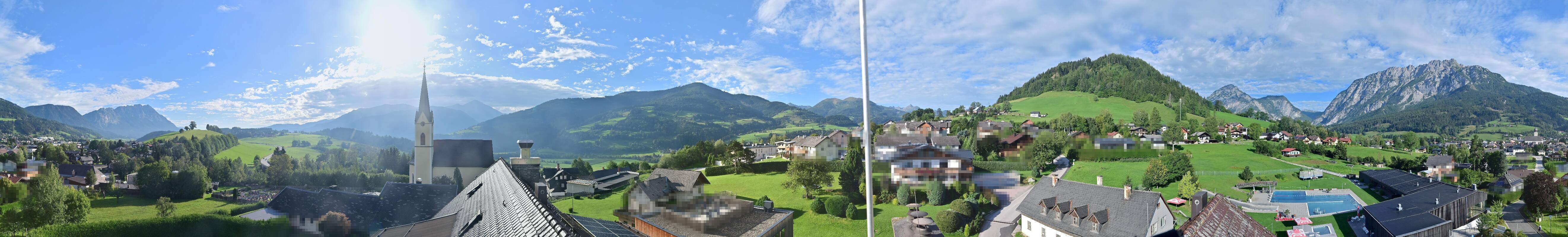 Archiv Foto Webcam Gröbming: Kirche und Panoramabad