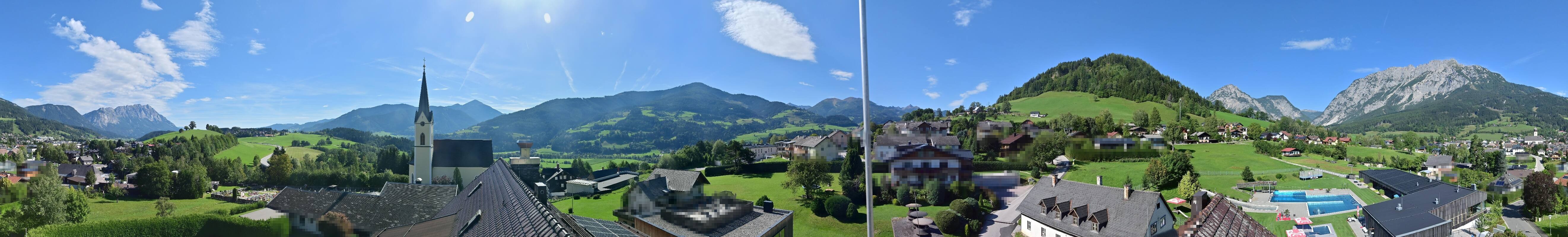 Archiv Foto Webcam Gröbming: Kirche und Panoramabad