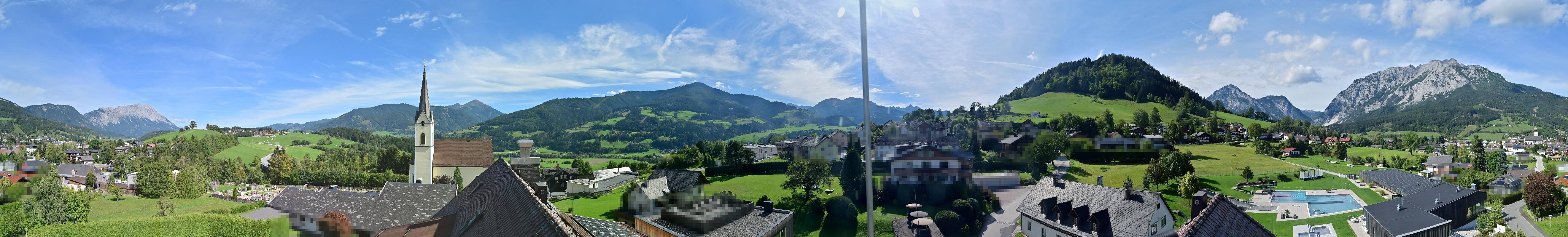 Archiv Foto Webcam Gröbming: Kirche und Panoramabad