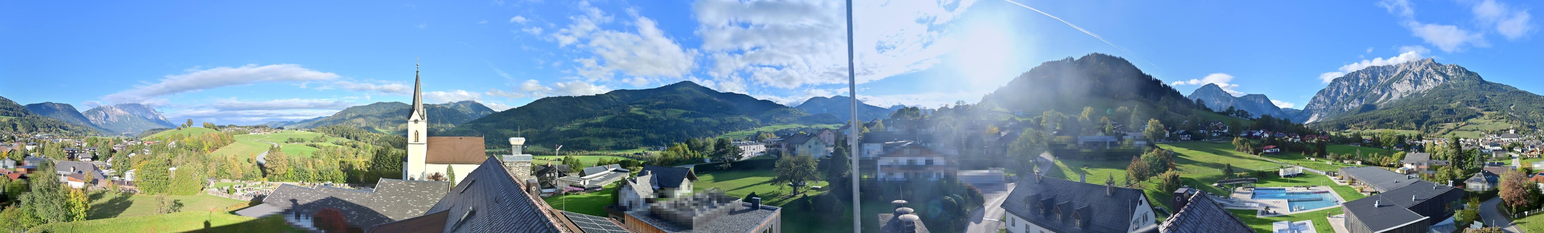 Archiv Foto Webcam Gröbming: Kirche und Panoramabad