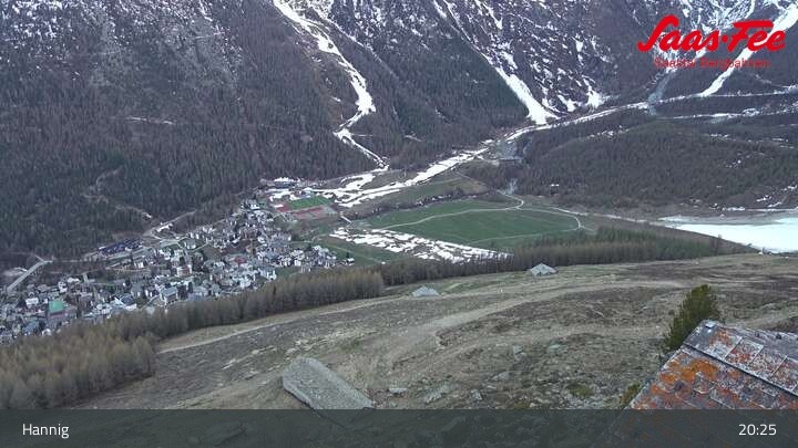 Archiv Foto Webcam Saas-Fee: Ausblick Bergstation Hannig