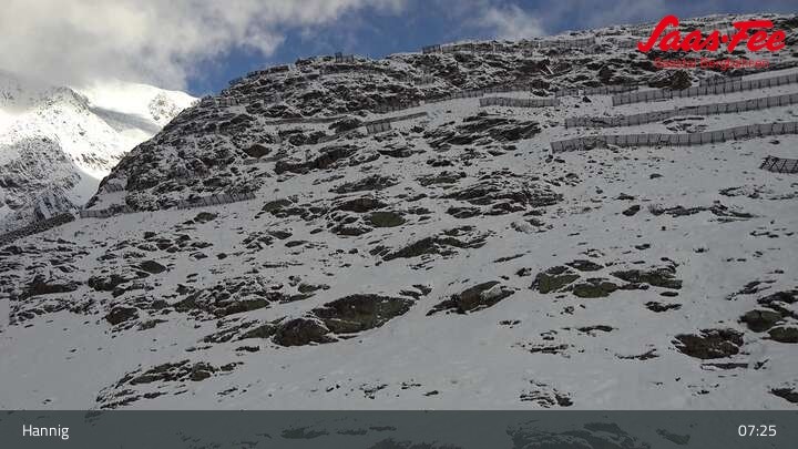 Archived image Webcam Saas-Fee: View from Hannig top station