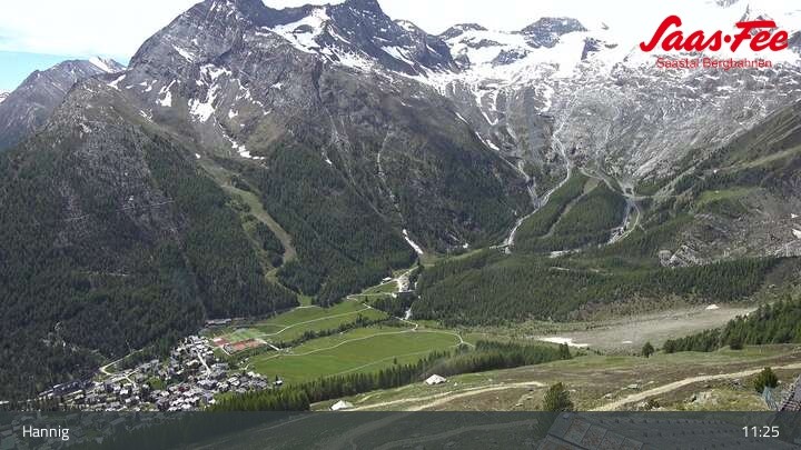 Archived image Webcam Saas-Fee: View from Hannig top station