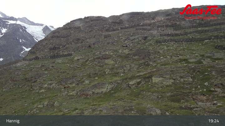 Archiv Foto Webcam Saas-Fee: Ausblick Bergstation Hannig