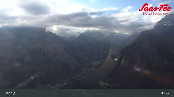 Archived image Webcam Saas-Fee: View from Hannig top station
