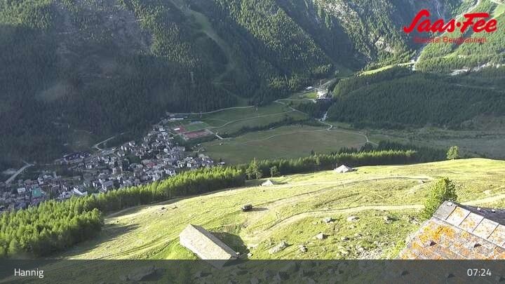 Archived image Webcam Saas-Fee: View from Hannig top station