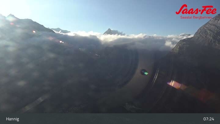 Archived image Webcam Saas-Fee: View from Hannig top station