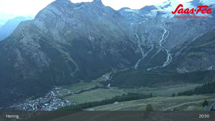 Archiv Foto Webcam Saas-Fee: Ausblick Bergstation Hannig