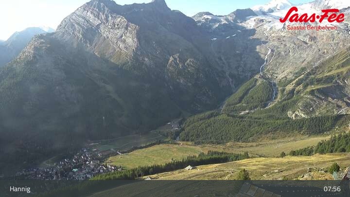 Archived image Webcam Saas-Fee: View from Hannig top station
