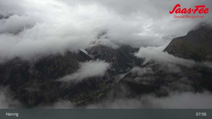 Archived image Webcam Saas-Fee: View from Hannig top station