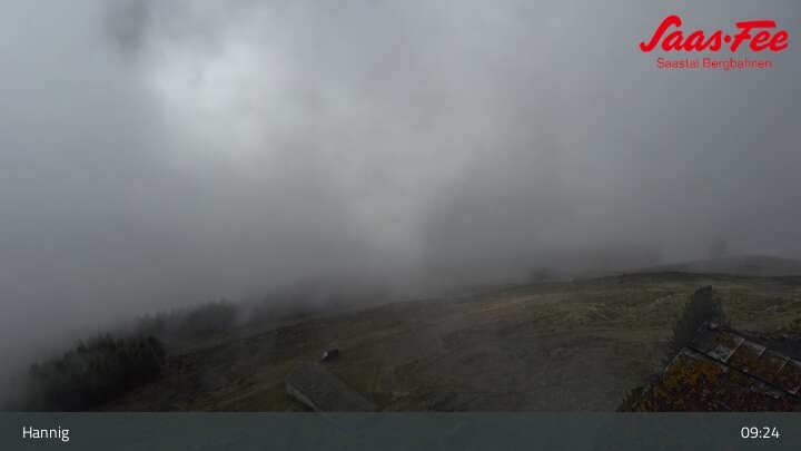 Archiv Foto Webcam Saas-Fee: Ausblick Bergstation Hannig