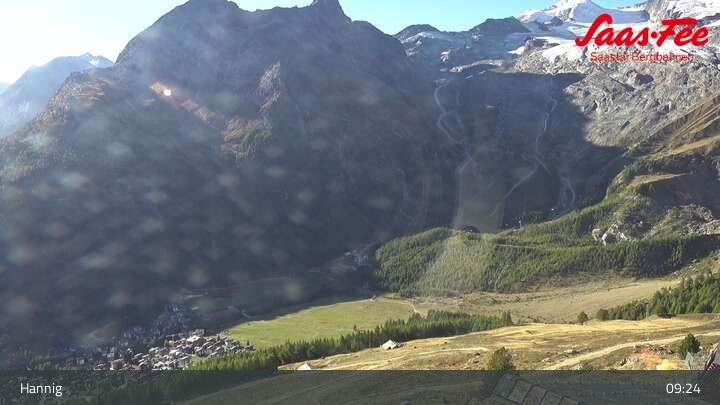 Archived image Webcam Saas-Fee: View from Hannig top station