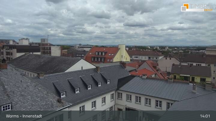Archiv Foto Webcam Worms - Blick auf die Stadt