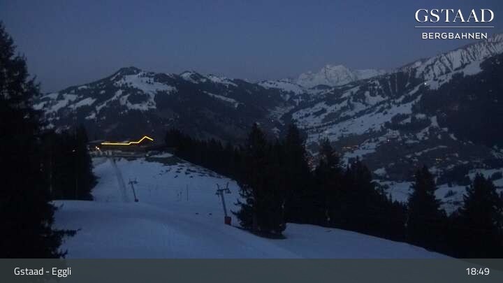 Archiv Foto Webcam Gstaad - Blick zum Eggli Bergrestaurant
